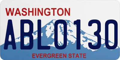 WA license plate ABL0130