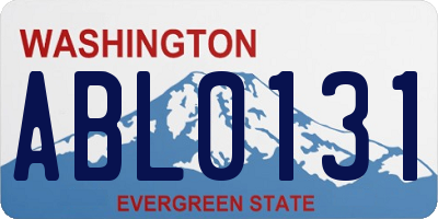 WA license plate ABL0131