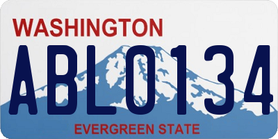 WA license plate ABL0134