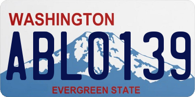 WA license plate ABL0139