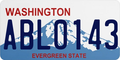 WA license plate ABL0143