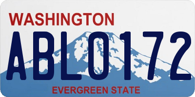 WA license plate ABL0172