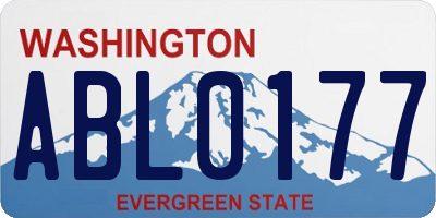 WA license plate ABL0177
