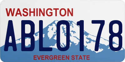 WA license plate ABL0178