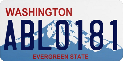WA license plate ABL0181