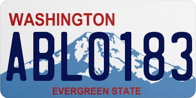 WA license plate ABL0183