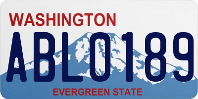 WA license plate ABL0189