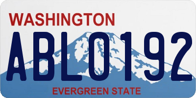 WA license plate ABL0192