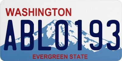 WA license plate ABL0193