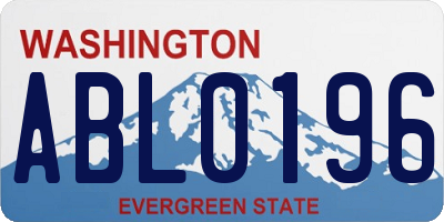 WA license plate ABL0196