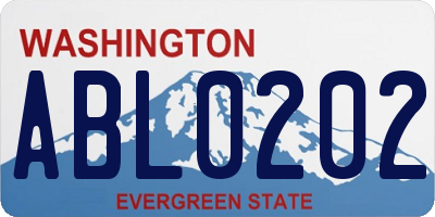 WA license plate ABL0202