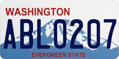 WA license plate ABL0207