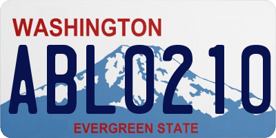 WA license plate ABL0210