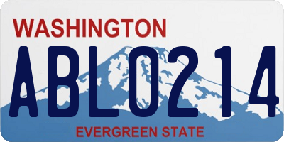 WA license plate ABL0214