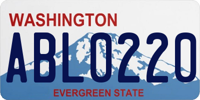 WA license plate ABL0220