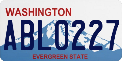 WA license plate ABL0227