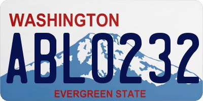 WA license plate ABL0232