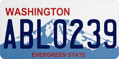 WA license plate ABL0239