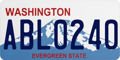 WA license plate ABL0240