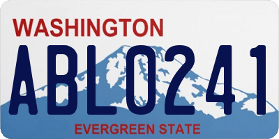 WA license plate ABL0241