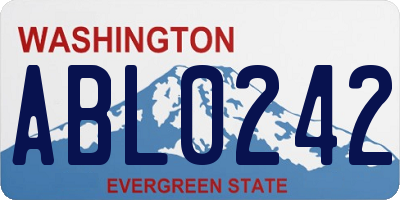 WA license plate ABL0242