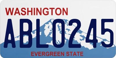 WA license plate ABL0245