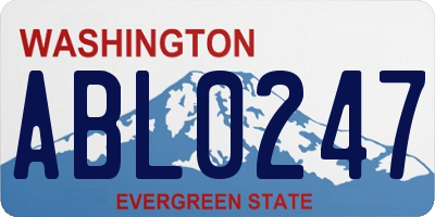 WA license plate ABL0247