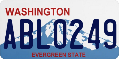 WA license plate ABL0249