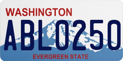 WA license plate ABL0250