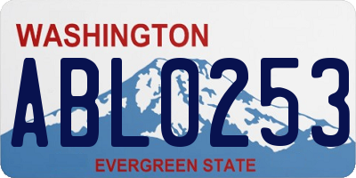 WA license plate ABL0253