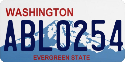 WA license plate ABL0254