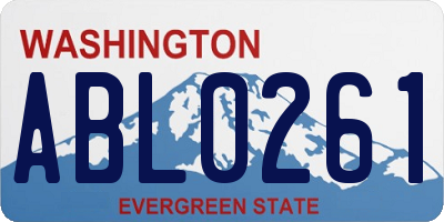 WA license plate ABL0261
