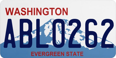 WA license plate ABL0262
