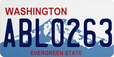 WA license plate ABL0263