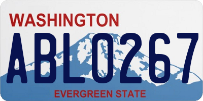 WA license plate ABL0267
