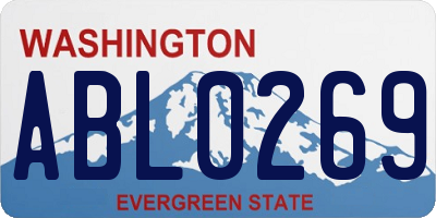 WA license plate ABL0269