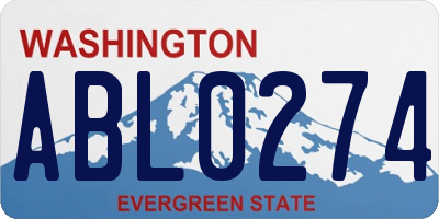 WA license plate ABL0274