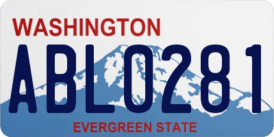 WA license plate ABL0281