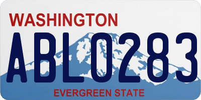 WA license plate ABL0283