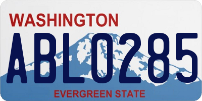 WA license plate ABL0285