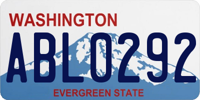 WA license plate ABL0292