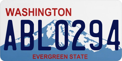 WA license plate ABL0294