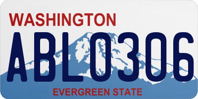 WA license plate ABL0306