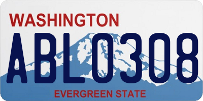 WA license plate ABL0308