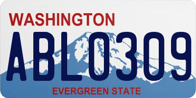 WA license plate ABL0309