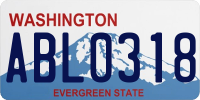 WA license plate ABL0318