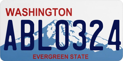 WA license plate ABL0324