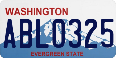 WA license plate ABL0325
