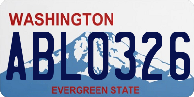 WA license plate ABL0326