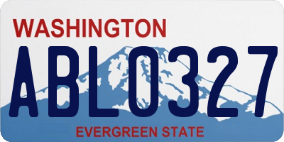 WA license plate ABL0327
